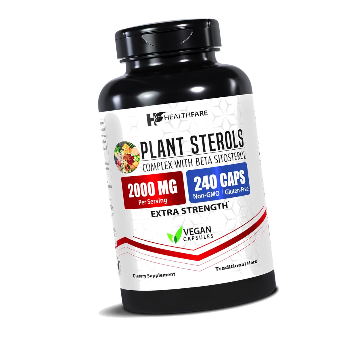 Healthfare Plant Sterols Capsules | 240 Vegan Capsules | Beta Sitosterol & Phytosterol Complex | Pla