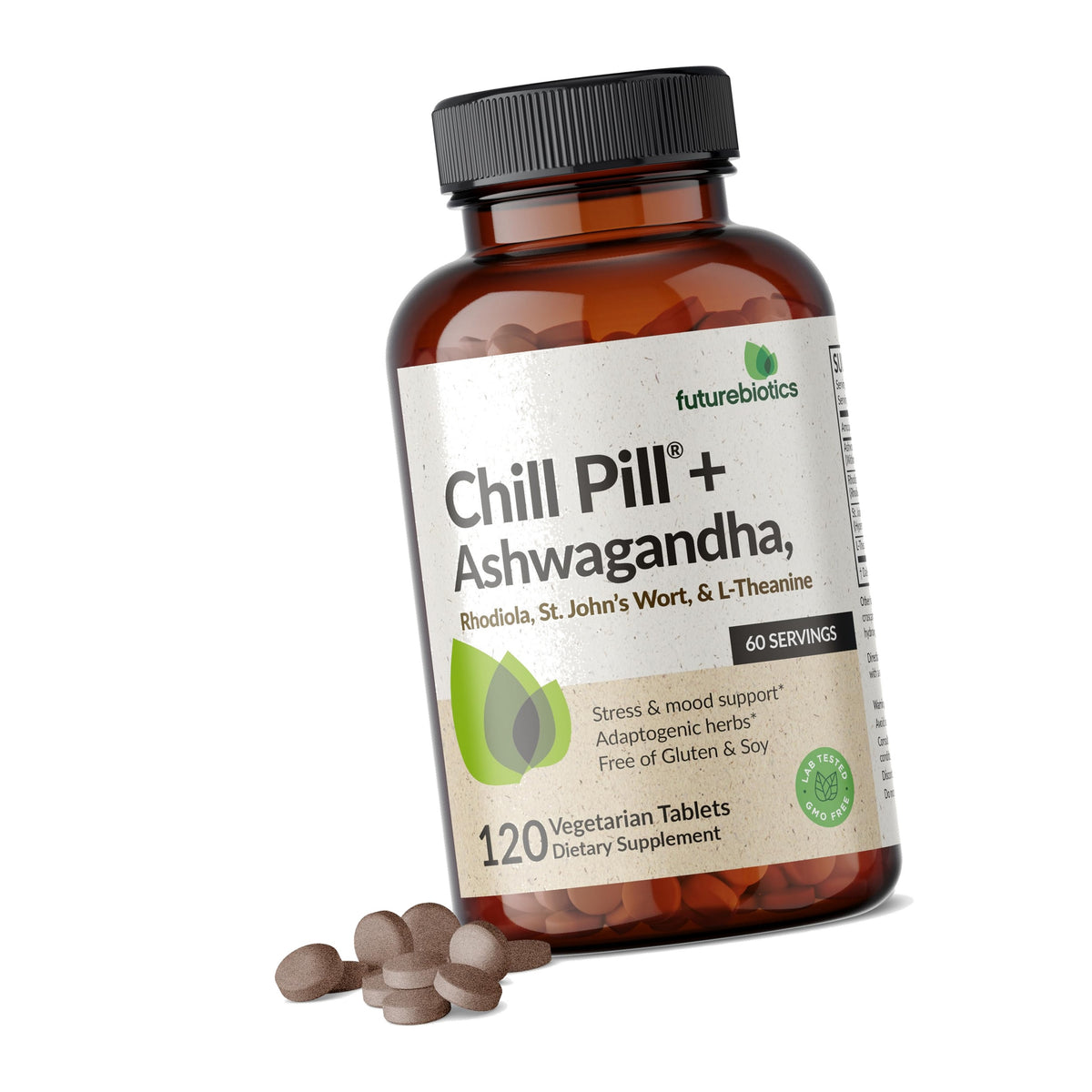 Futurebiotics Chill Pill + Ashwagandha, Stress & Mood Support, 120 Tablets