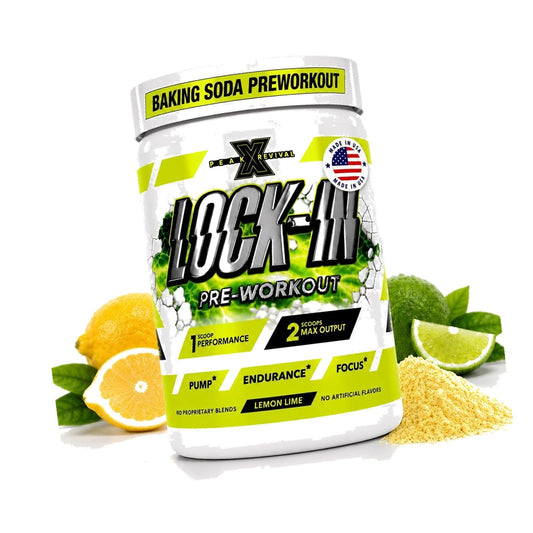 Lock-In Pre Workout Powder for Men & Women with Baking Soda, 30 Servings