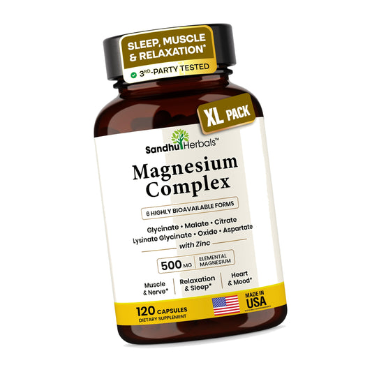 Magnesium Complex 500mg 120 Capsules for Sleep & Relaxation | Women & Men