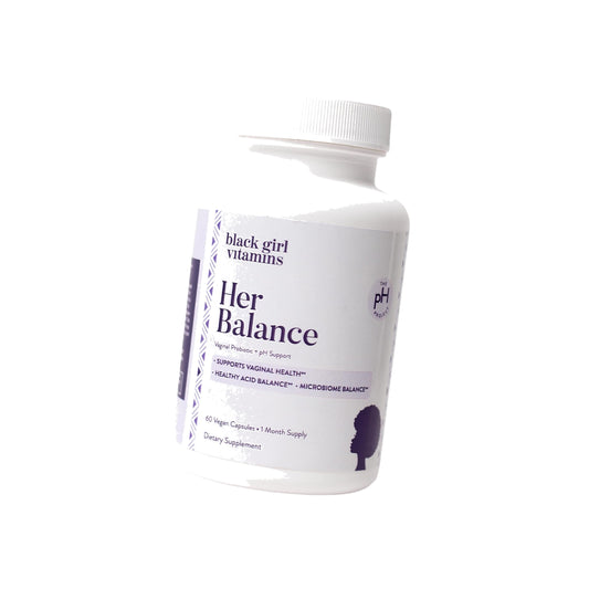 Black Girl Vitamins - Her Balance Vaginal Probiotics - Daily Microbiome Support for Women - 10 Billion CFU Lactobacillus Crispatus & Gasseri + Herbal Blend - Vegan, Gluten-Free, Halal (30-Day Supply)