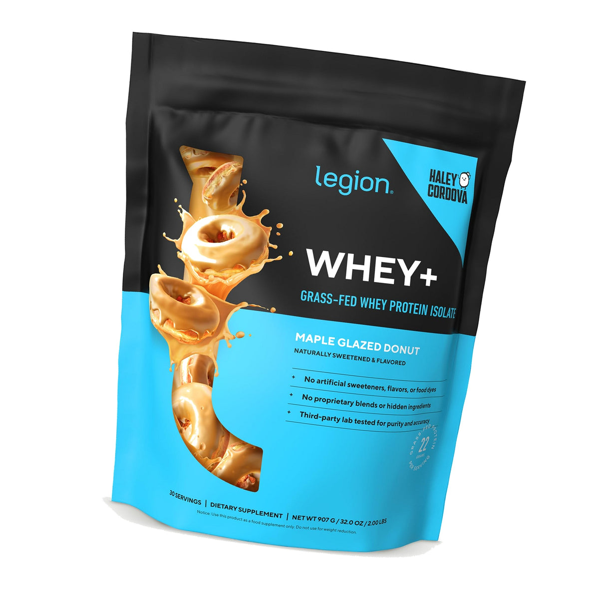 Legion Whey+ Protein Isolate Grass Fed, Maple Doughnut, 30 Servings