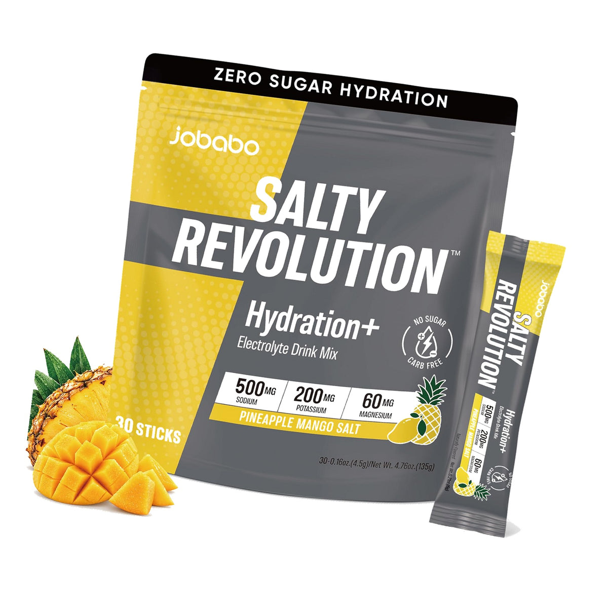 Salty Revolution Electrolytes Powder Packets, Pineapple Mango Packets
