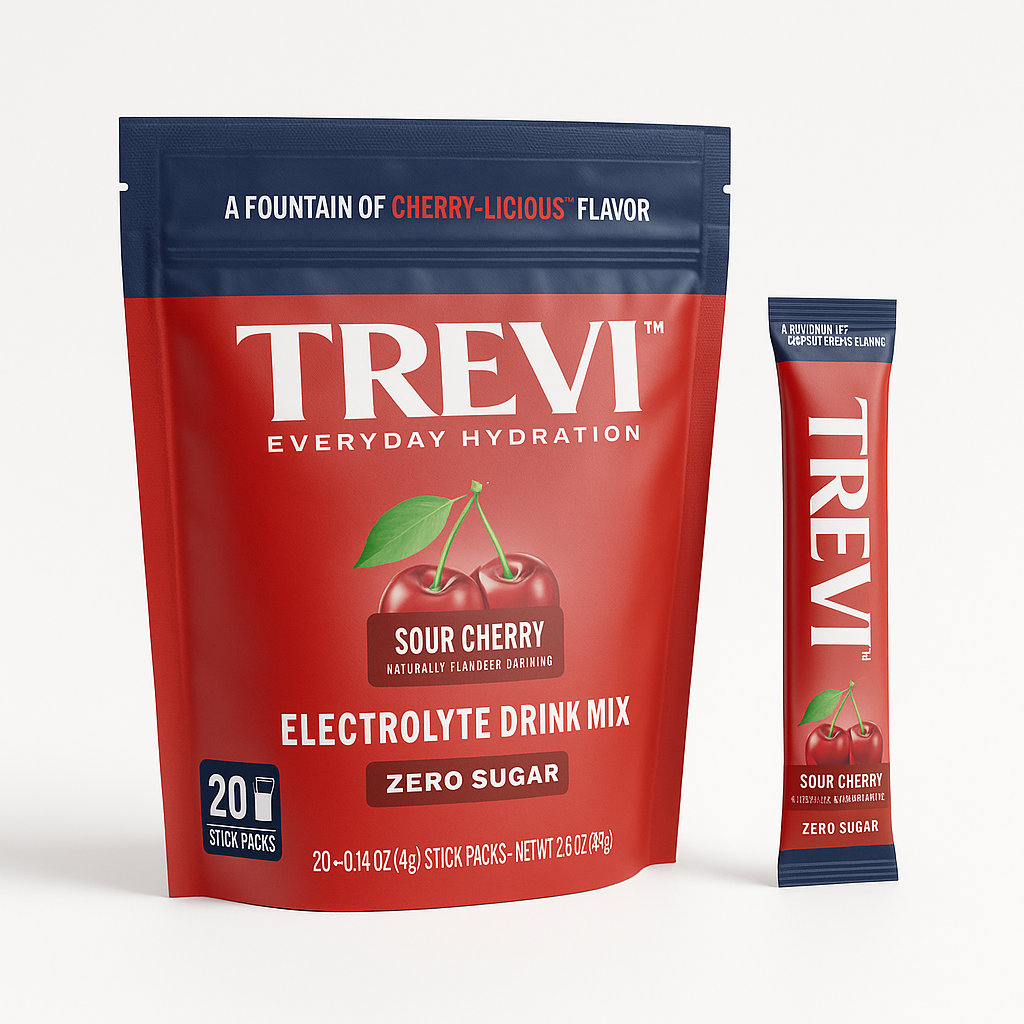 TREVI Electrolytes Powder Packets - Sugar Free Sour Cherry, 20 Pack