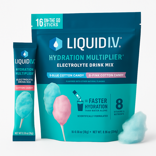 Liquid I.V. Hydration Electrolytes Powder, Cotton Candy, 16 Count