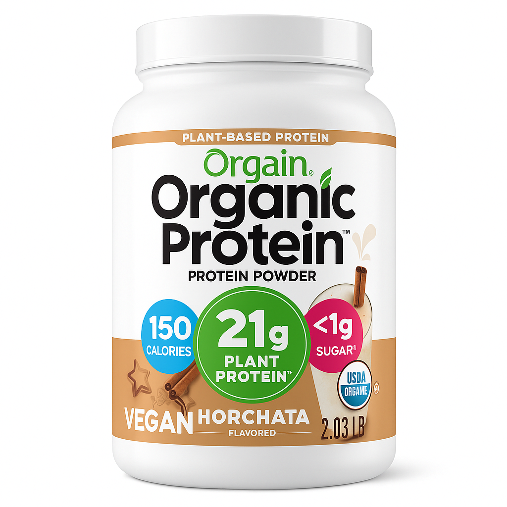 Orgain Organic Vegan 21g Protein Powder, Horchata, 2.03 lb, Pack of 1