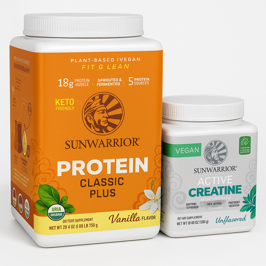 Sunwarrior Creatine Powder & Vanilla Organic Protein Powder Bundle