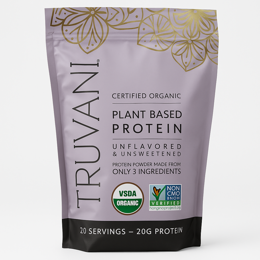 Truvani Organic Plant Based Protein Powder Unflavored - 20 Servings