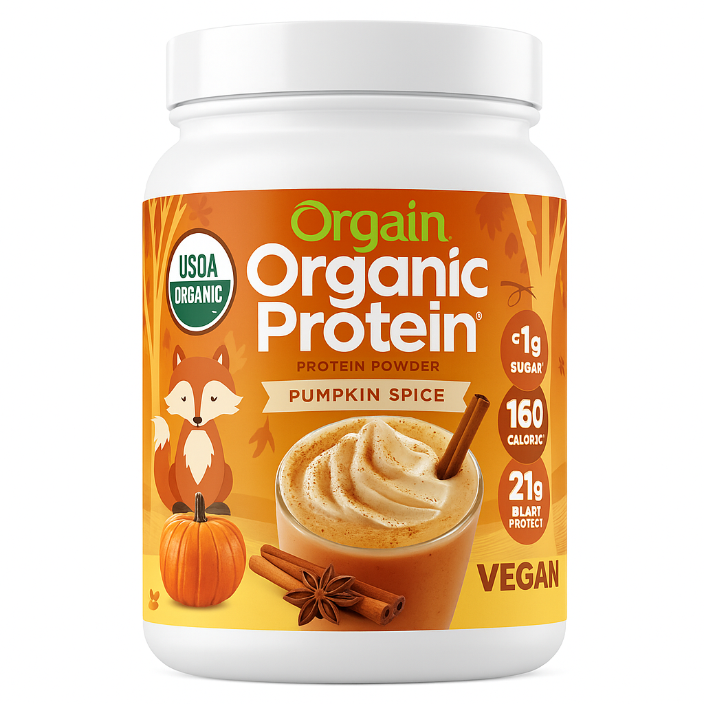 Orgain Organic Vegan Protein Powder, Pumpkin Spice, Pack of 1