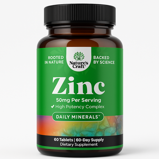 Nature's Craft Zinc 50mg Tablets - Immune Support, 60 Count