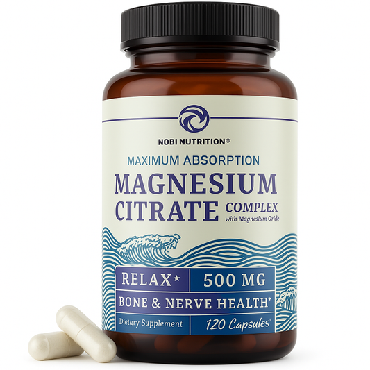 Nobi Nutrition Magnesium Citrate Complex 500 MG Capsule 120 Count