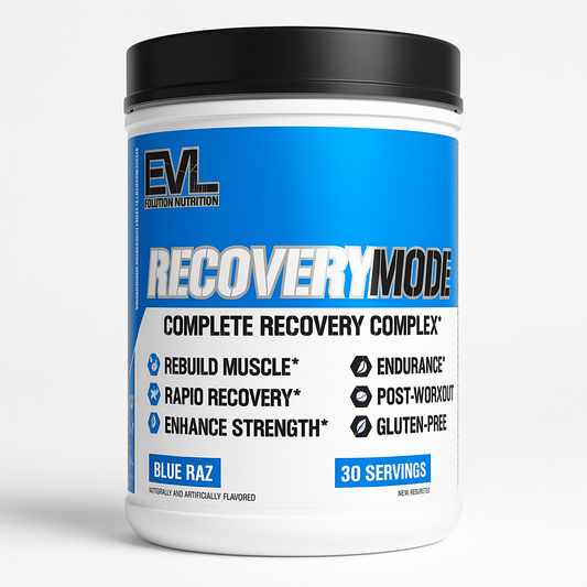 EVL Nutrition Recover Mode Powder, 30 Serves (Blue Raz)