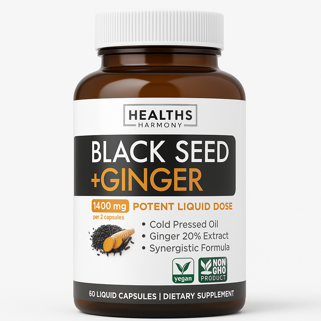 Healths Harmony Cold-Pressed Black Seed Oil Capsules - 60 Count