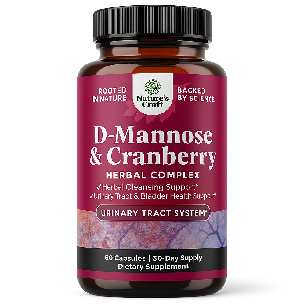 Nature's Craft D Mannose with Cranberry Capsule 60 Count