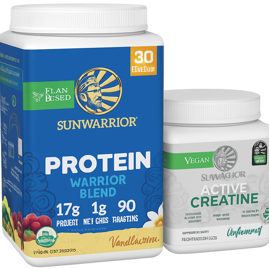 Sunwarrior Creatine Powder & Vanilla Organic Plant-Based Protein Set