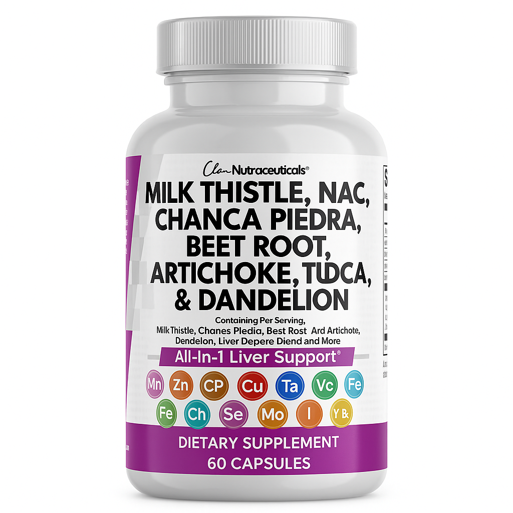 Clean Nutraceuticals Milk Thistle NAC Liver Cleanse Capsules 120 Count