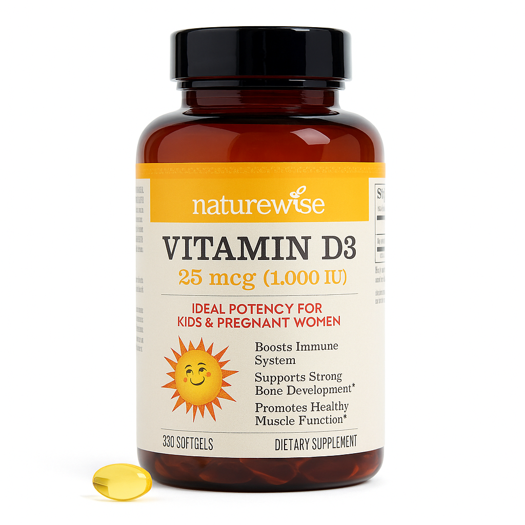 NatureWise Vitamin D3 Softgel 1000IU Supplement 360 Count