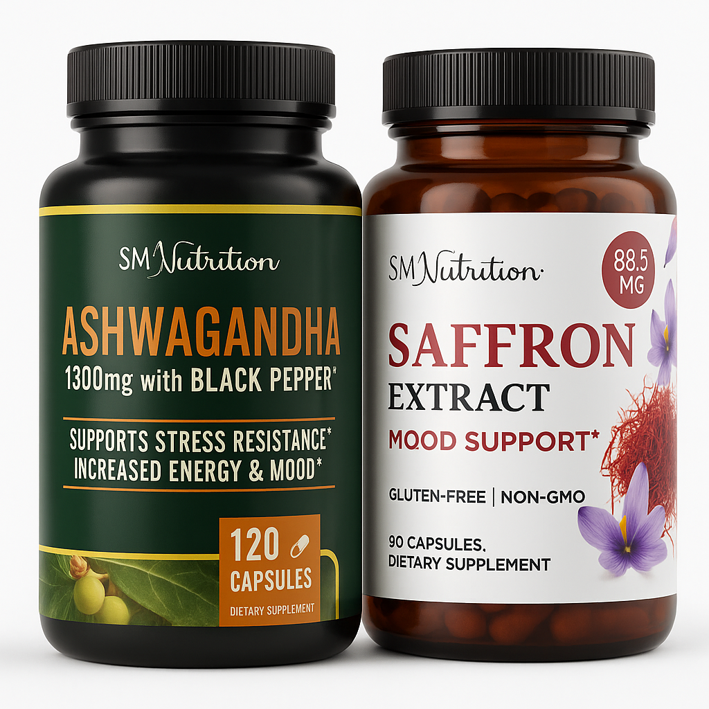 SM Nutrition Saffron & Ashwagandha Bundle Capsules - 210 Count