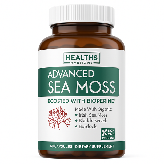 Healths Harmony Organic Irish Sea Moss Capsules 60 Count