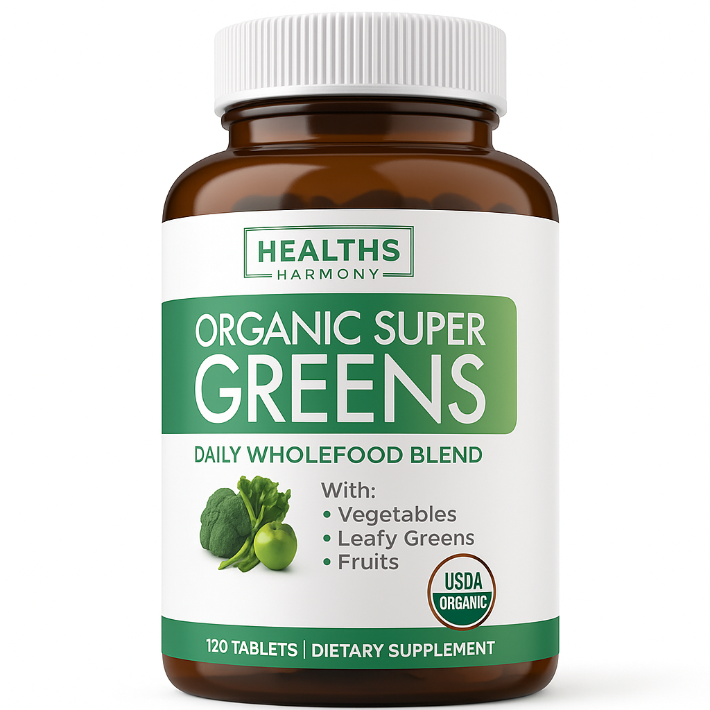 Healths Harmony Organic Greens, Fruits & Vegetables Tablet 120 Count
