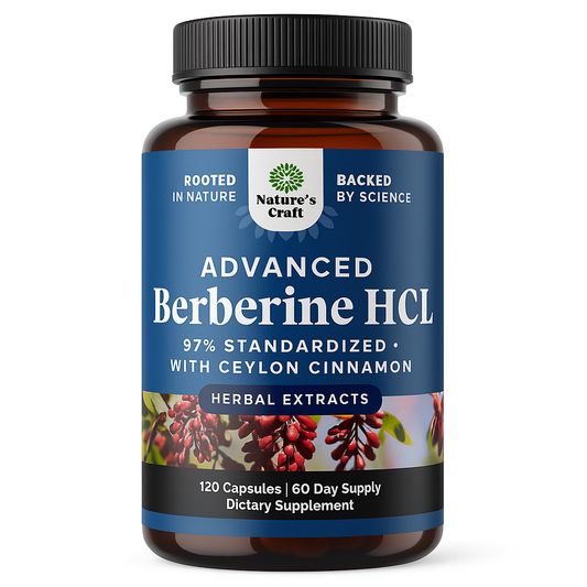 Nature's Craft Berberine with Ceylon Cinnamon Capsules - 120 Count