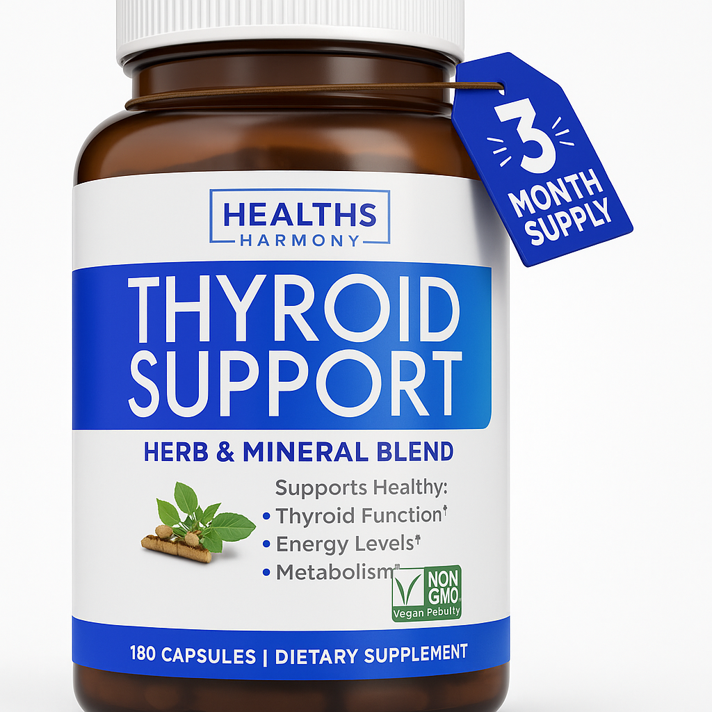 Healths Harmony Thyroid Support with Iodine Capsule 180 Count
