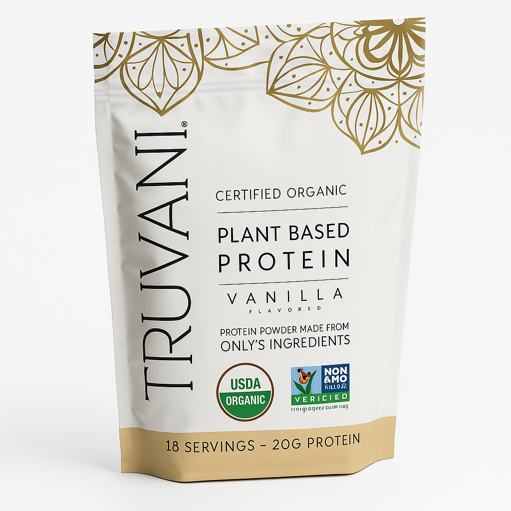 Truvani Plant Based Protein Powder, Vanilla, 18 Servings