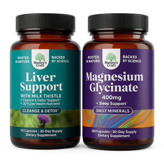 Nature's Craft Liver Cleanse Capsules & Magnesium Glycinate - 190 Coun