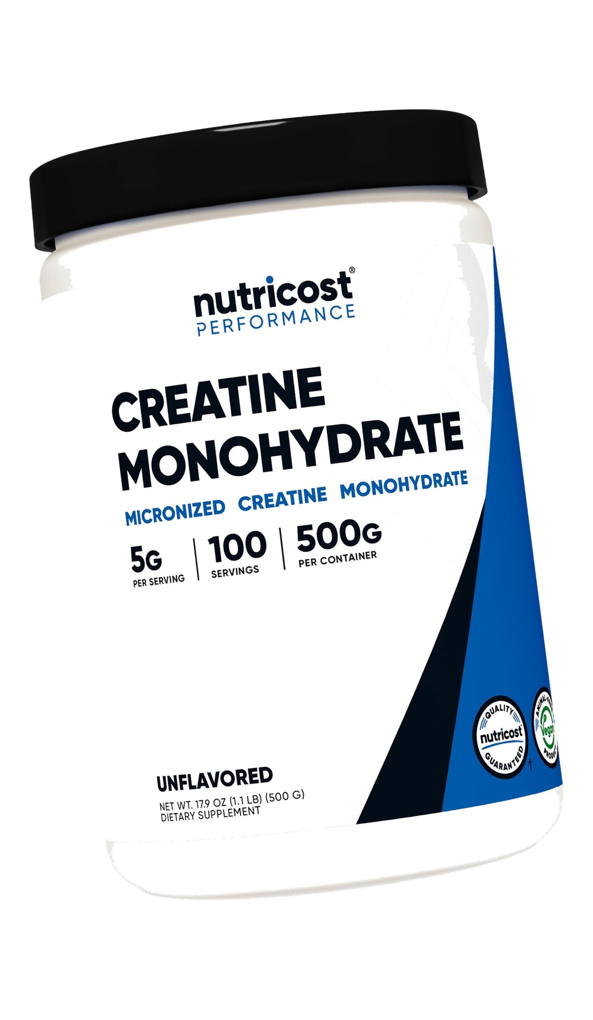 Nutricost Micronized Creatine Monohydrate Powder - 500g (100 Servings) - Pure Unflavored - 5g Per Serving - Non-GMO, Gluten Free
