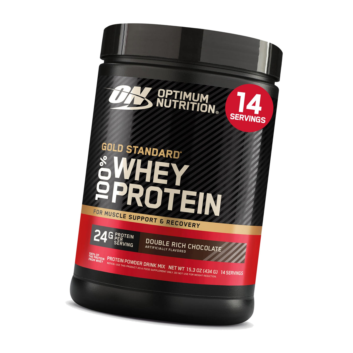 Optimum Nutrition Gold Standard Whey Protein, Double Rich Chocolate, 1 LB