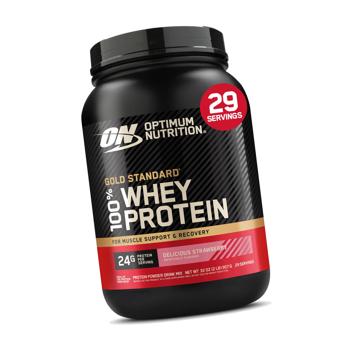 Optimum Nutrition Gold Standard Whey Protein, Delicious Strawberry, 2 LB