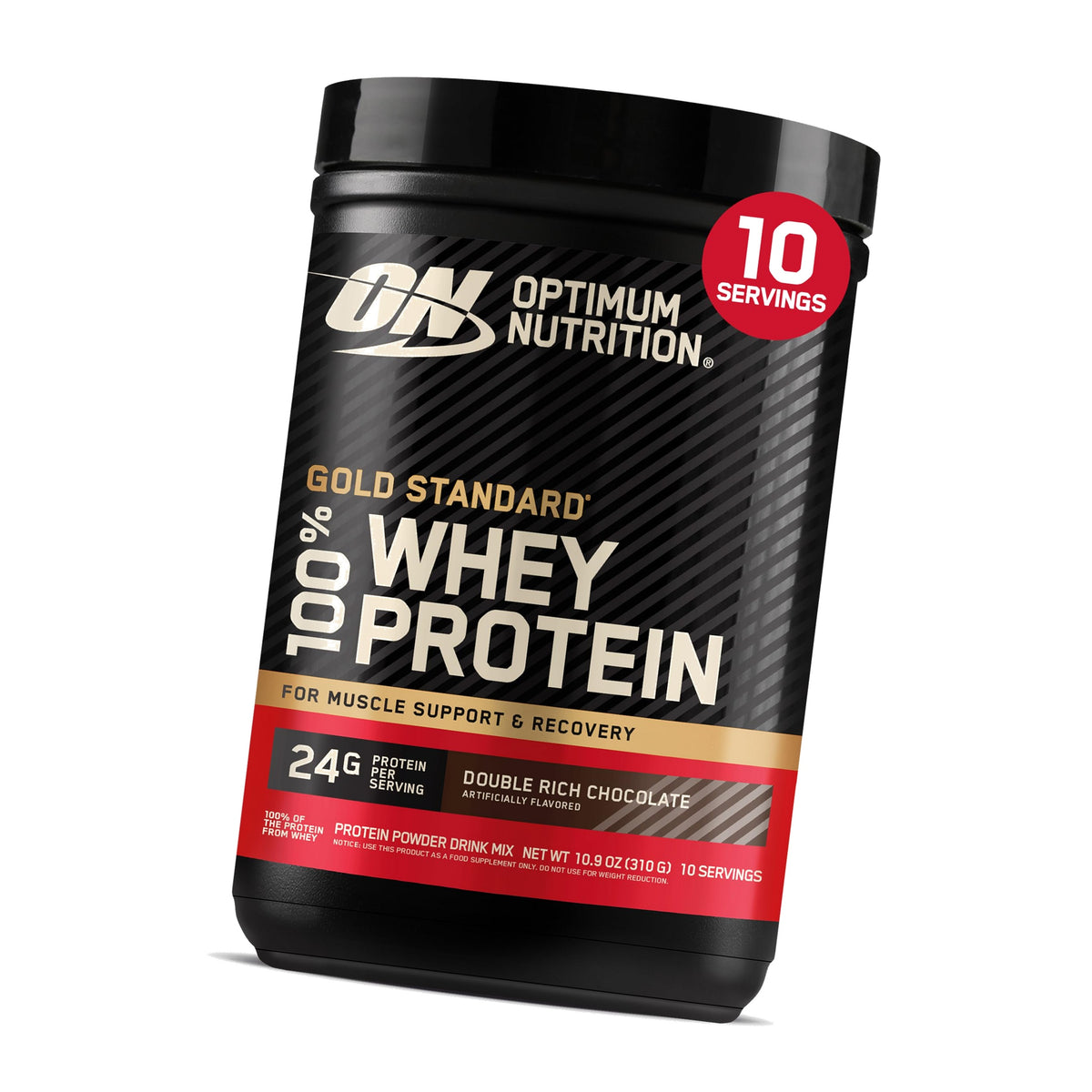 Optimum Nutrition Gold Standard Whey Protein, Double Rich Chocolate, 0.68LB
