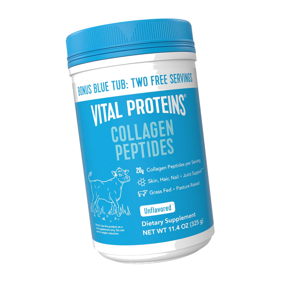 Vital Proteins Collagen Peptides Powder - Supports Hair, Nail, Skin, Joint Health, Unflavored, Zero Sugar, 11.4oz