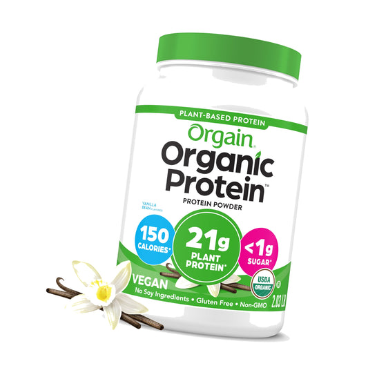 Orgain Organic Vegan 21g Protein Powder, Vanilla Bean, 2.03 lb