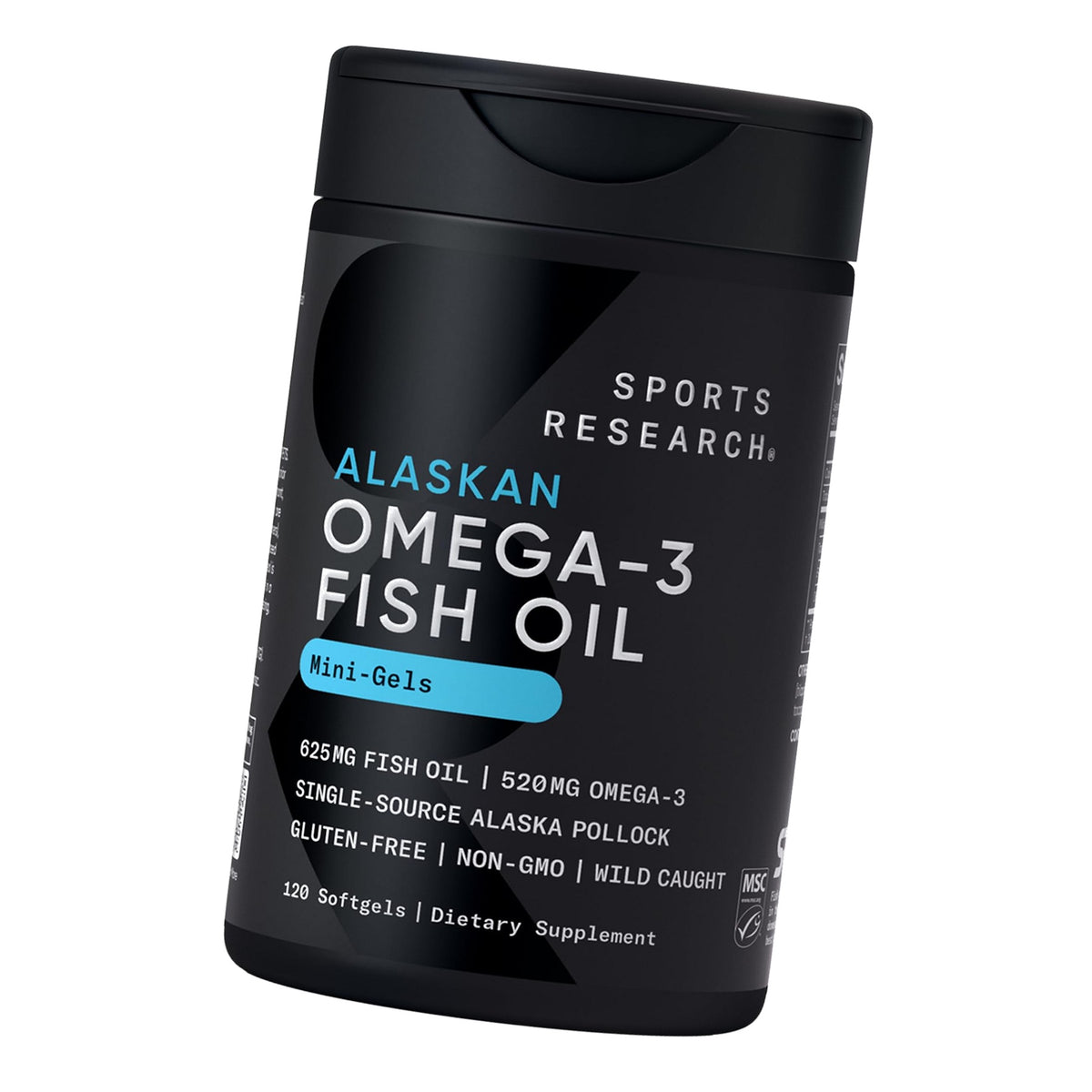 Sports Research® Omega-3 Fish Oil Minis from Wild Alaska Pollock, 120 Count