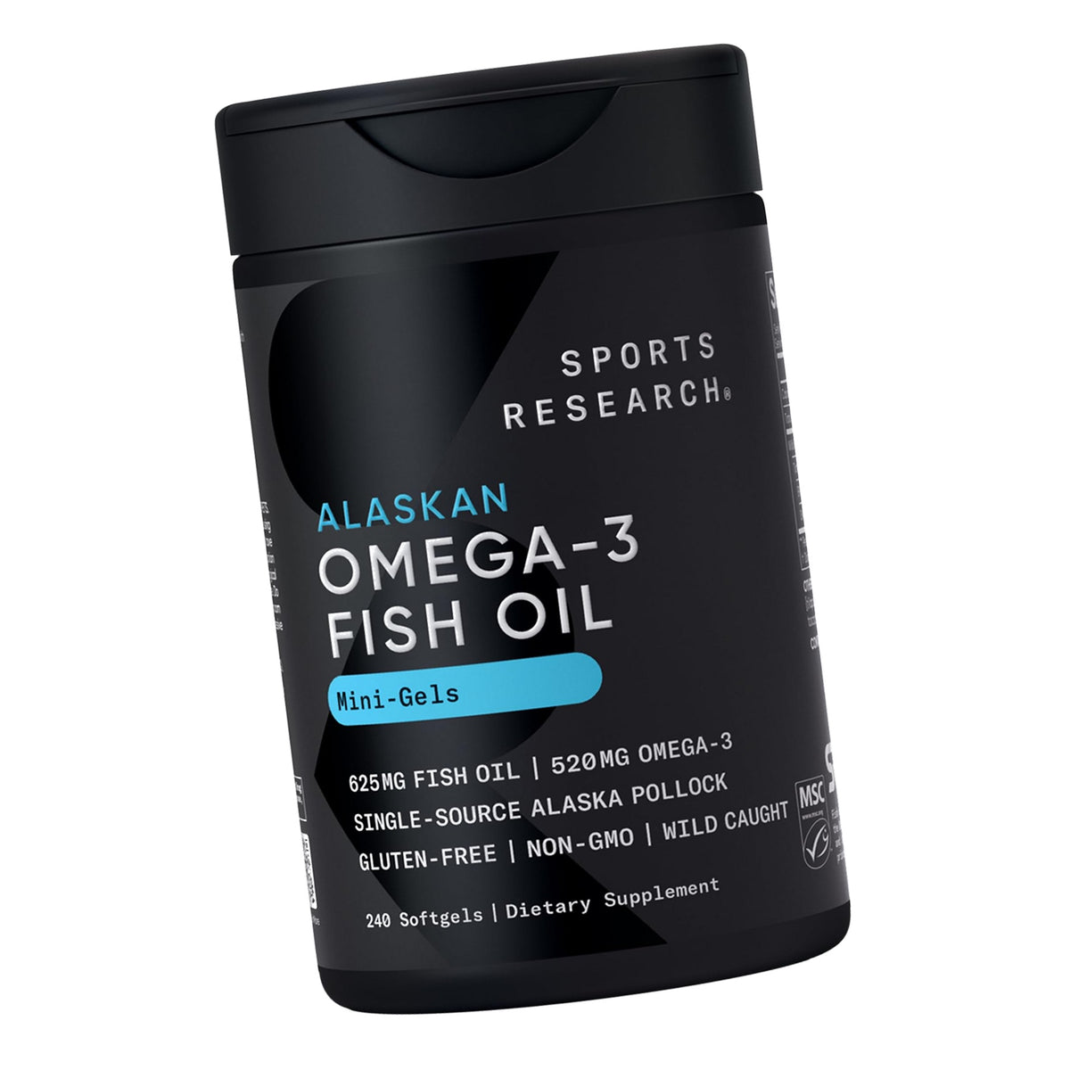 Sports Research® Omega-3 Fish Oil Minis from Wild Alaska Pollock, 240 Count