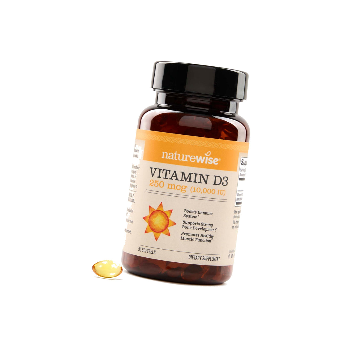 NatureWise Vitamin D3 10000IU Supplement, Immune Support, 90 Mini Softgels