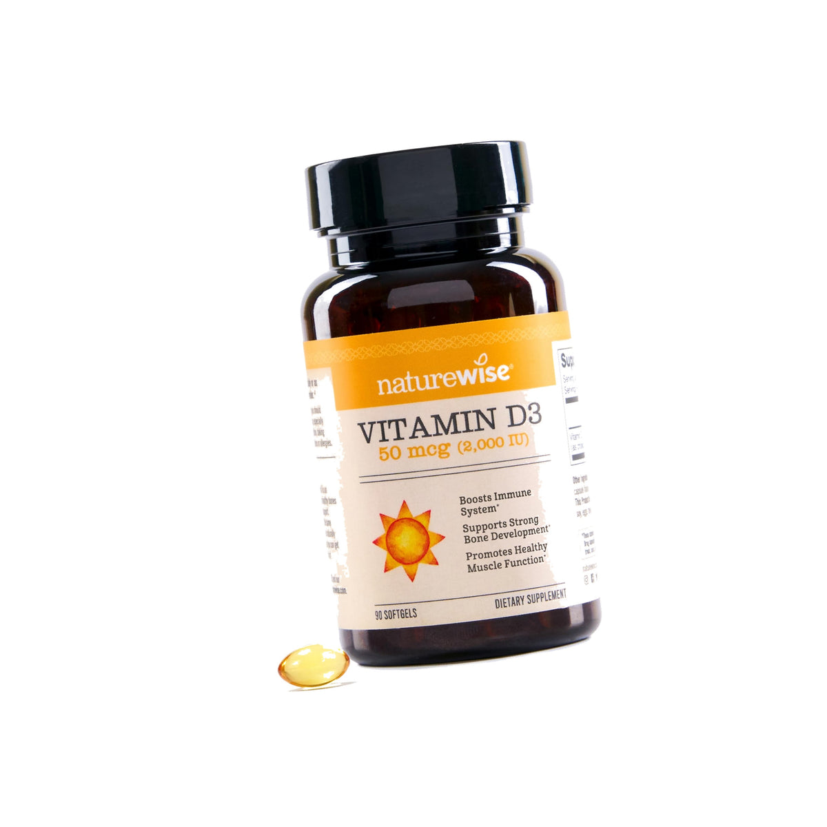 NatureWise Vitamin D3 2000IU Supplement, Immune Support, 90 Mini Softgels