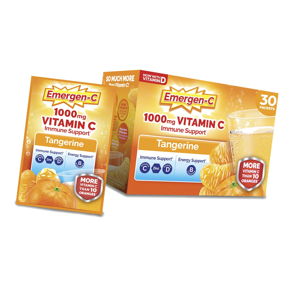 Emergen-C 1000mg Vitamin C Immune Support Powder, Tangerine, 30 ct