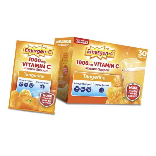 Emergen-C 1000mg Vitamin C Immune Support Powder, Tangerine, 30 ct