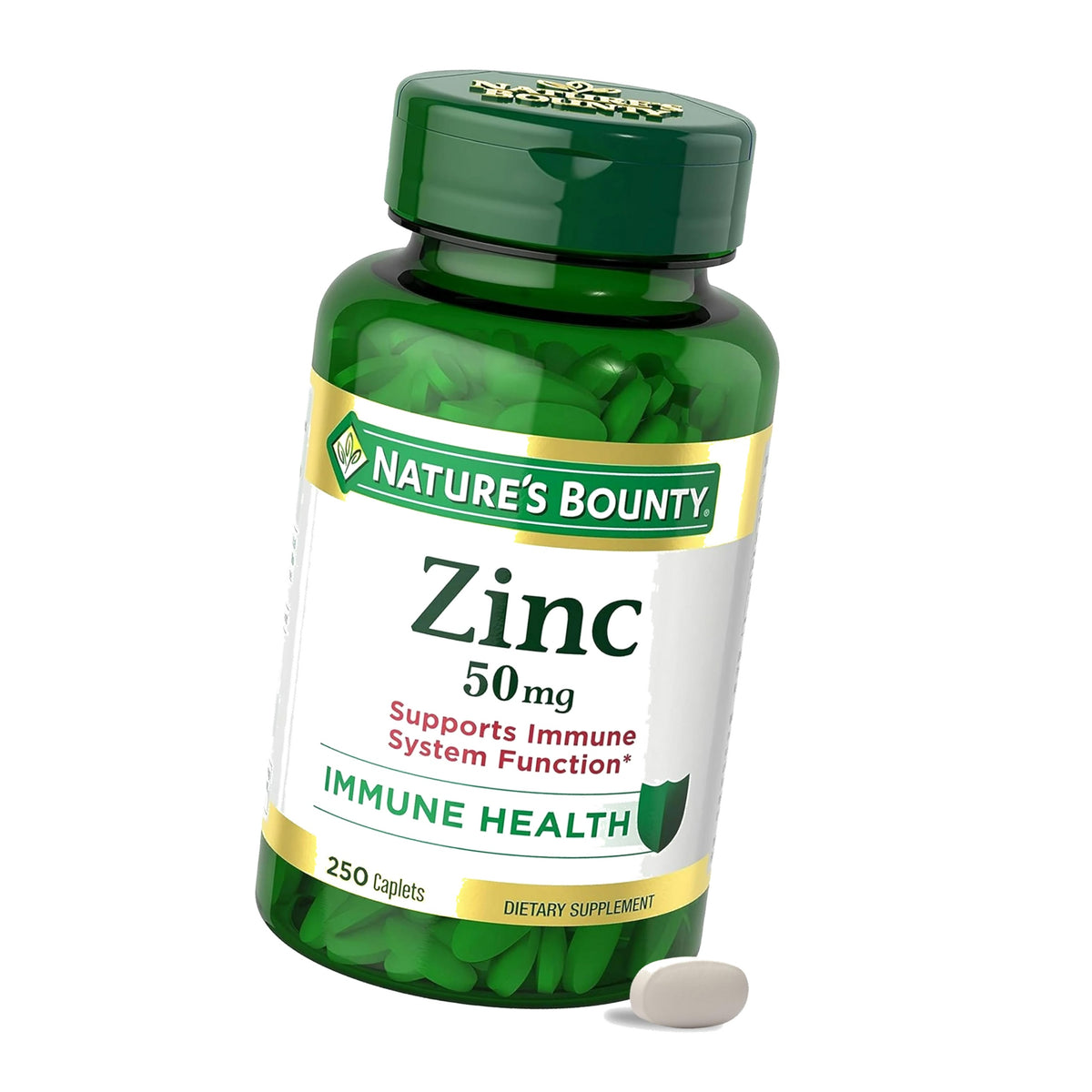 Nature’s Bounty Zinc 50mg Caplets, Immune Support, 250 ct