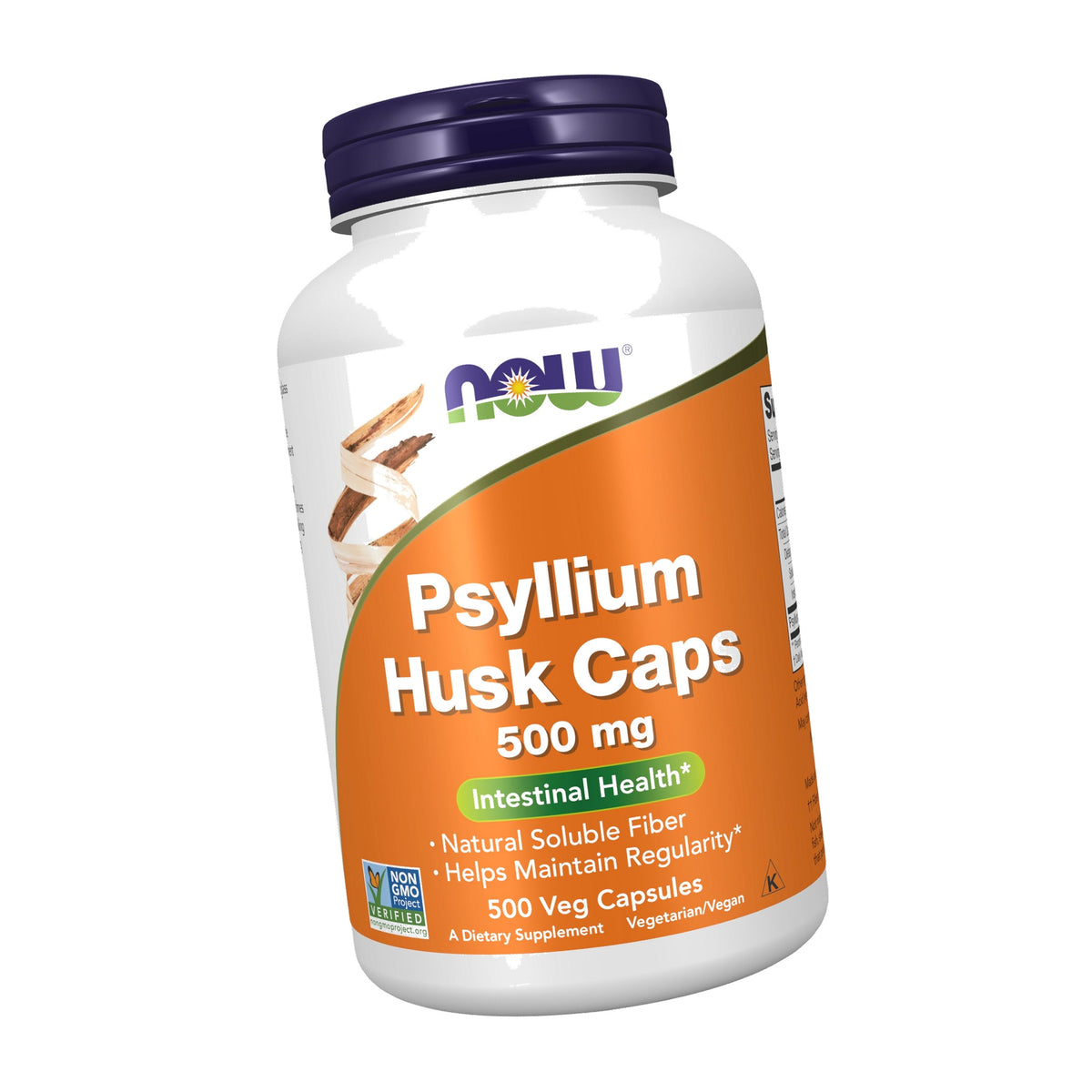 NOW Supplements, Psyllium Husk Caps 500mg, Intestinal Health*, 500 Veg Caps