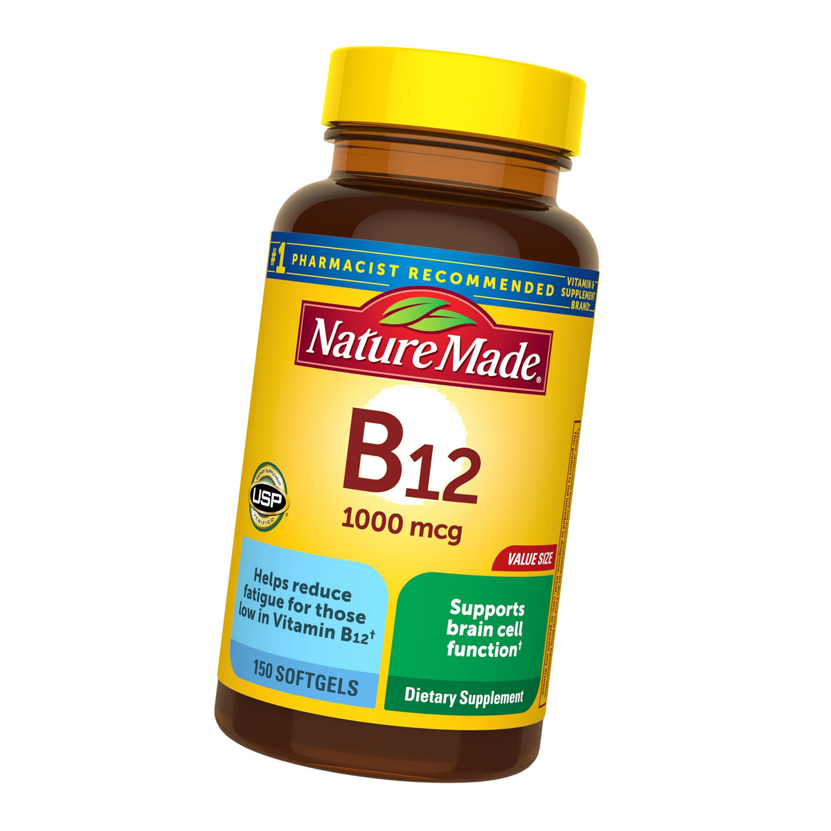 Nature Made Vitamin B12 1000 mcg, Energy Metabolism Support, 150 Softgels
