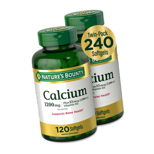 Nature's Bounty Calcium 1200 mg with 1000 IU Vitamin D3, 2 Per Day, 120 Ct