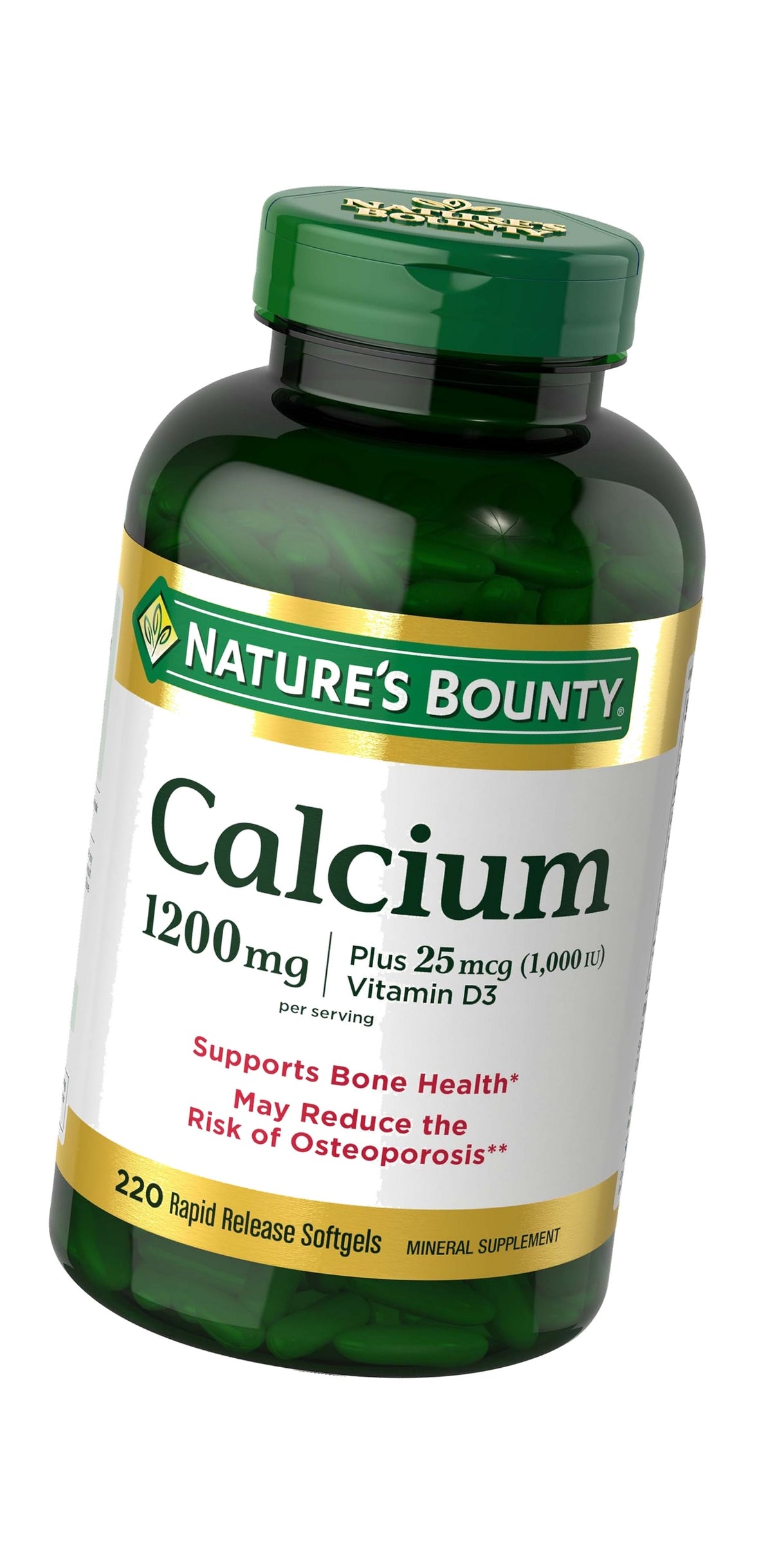 Nature's Bounty Calcium 1200mg with Vitamin D3, 220 Softgels