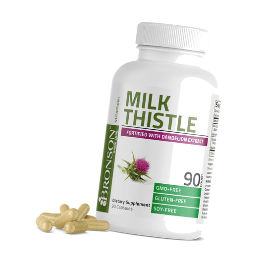 Bronson Milk Thistle Silymarin Marianum & Dandelion Extract, 90 Capsules