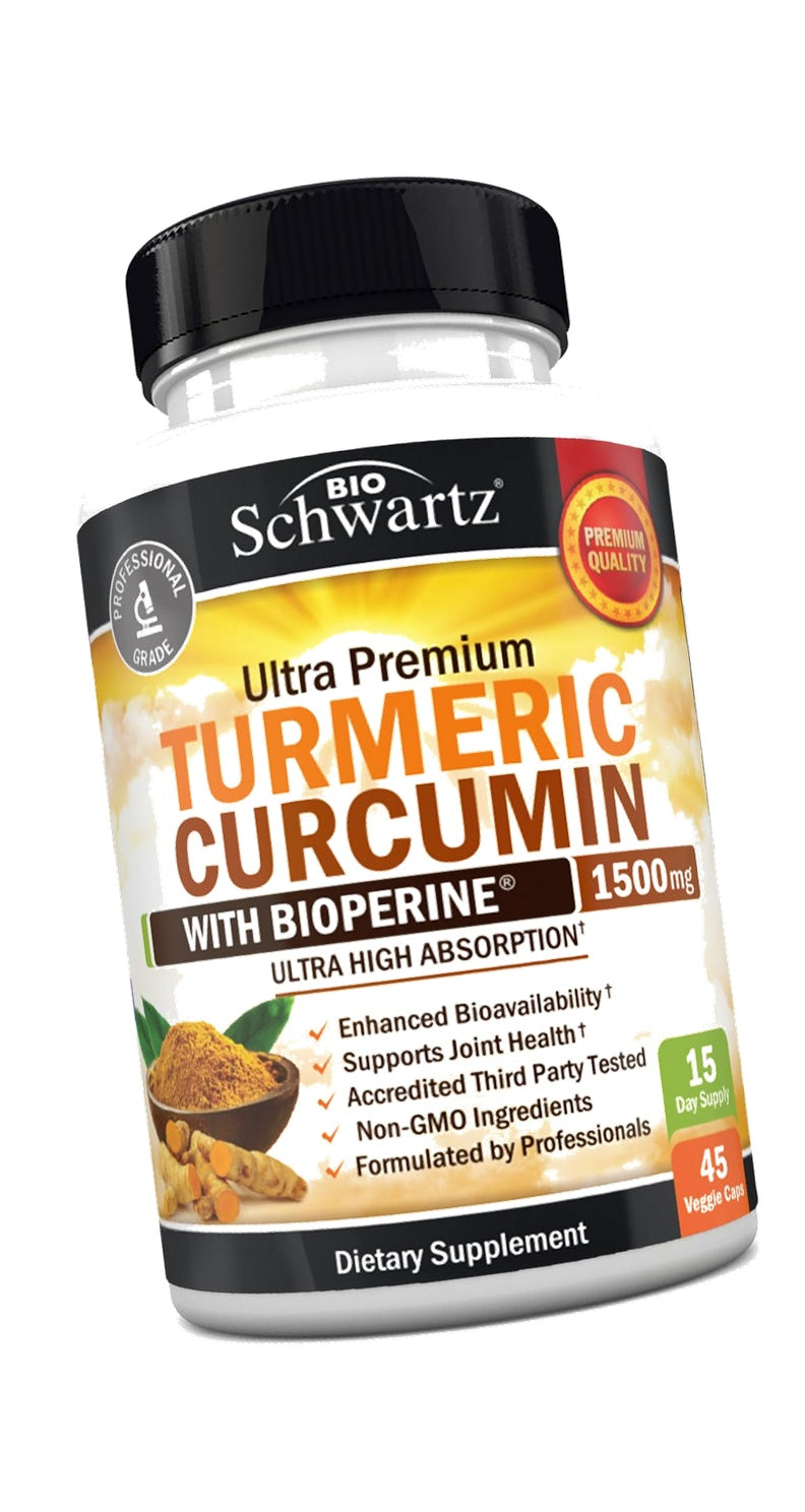Turmeric Curcumin with Black Pepper Extract 1500mg, 45 Capsules