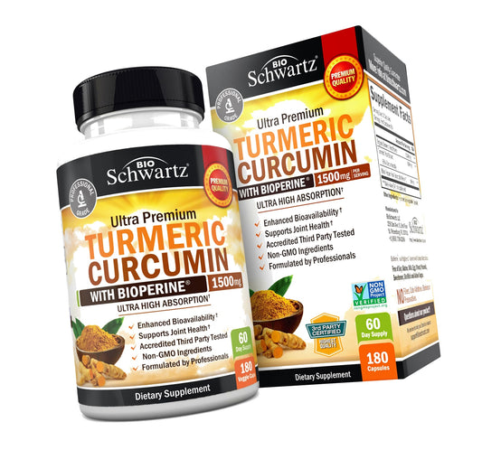 Turmeric Curcumin with Black Pepper Extract 1500mg - 180 Capsules