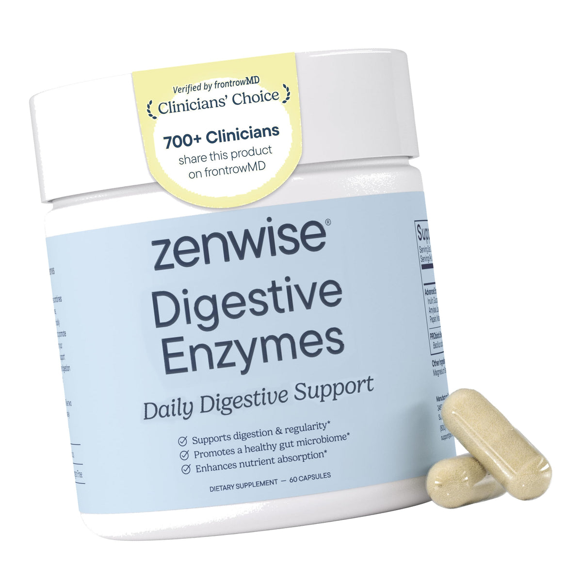 Zenwise Health Digestive Enzymes, Probiotics, for Gut Health Bloat - 60 CT