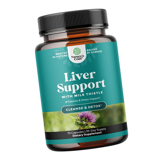 Liver Cleanse Support - Milk Thistle Supplement with Choline - 70 Count